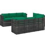 vidaXL 9-delige Loungeset met kussens pallet massief grenenhout