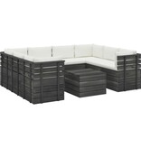 VidaXL 9-delige Loungeset met kussens pallet massief grenenhout
