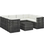 vidaXL 9-delige Loungeset met kussens pallet massief grenenhout