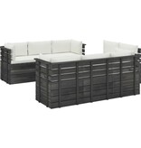 vidaXL 9-delige Loungeset met kussens pallet massief grenenhout