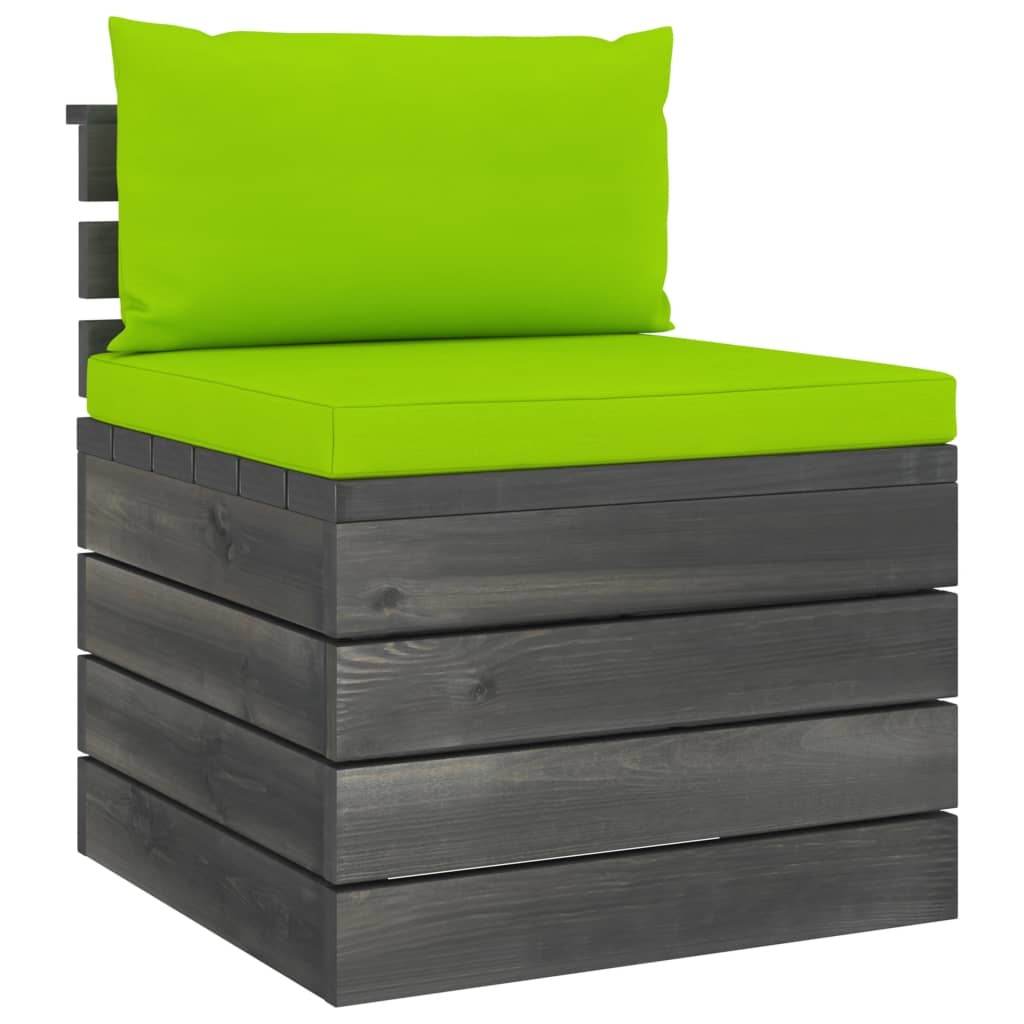 vidaXL 7-delige Loungeset met kussens pallet massief grenenhout