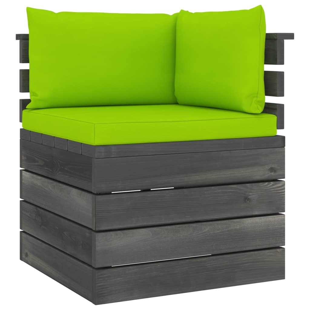 vidaXL 7-delige Loungeset met kussens pallet massief grenenhout