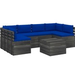 vidaXL 7-delige Loungeset met kussens pallet massief grenenhout