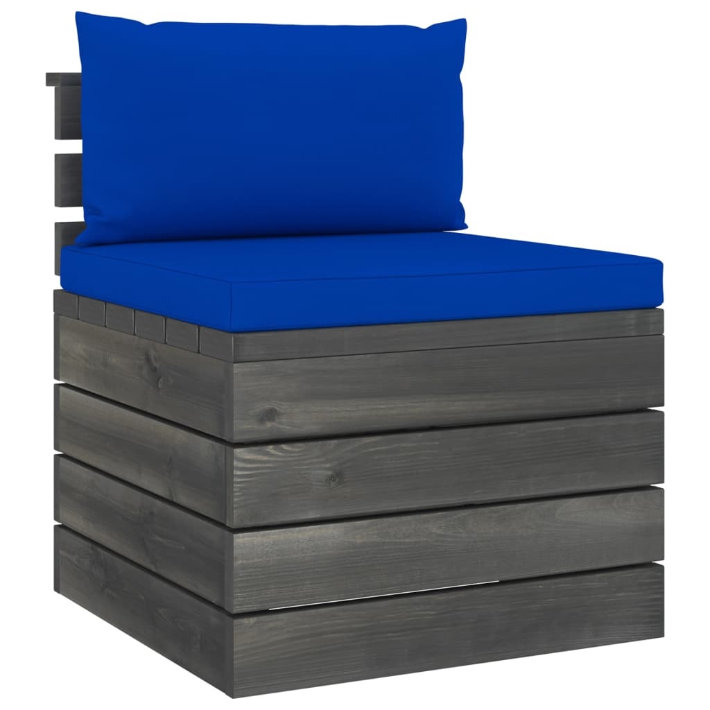 vidaXL 7-delige Loungeset met kussens pallet massief grenenhout