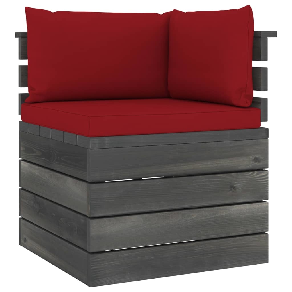 VidaXL 7-delige Loungeset met kussens pallet massief grenenhout