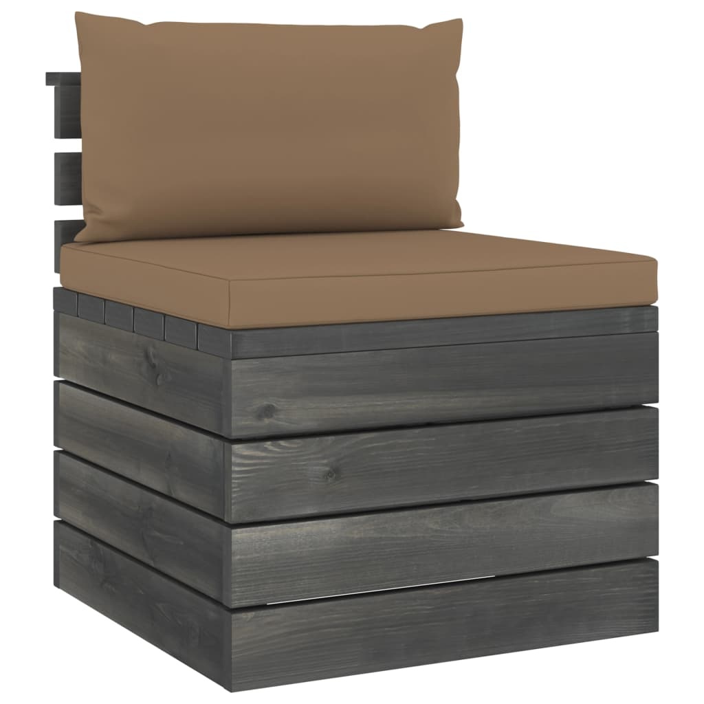 vidaXL 7-delige Loungeset met kussens pallet massief grenenhout