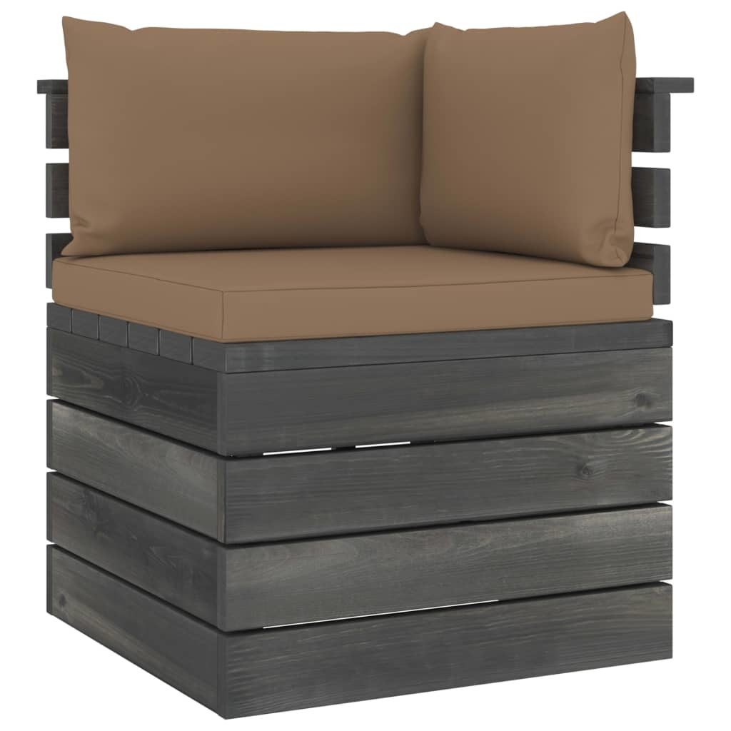 vidaXL 7-delige Loungeset met kussens pallet massief grenenhout