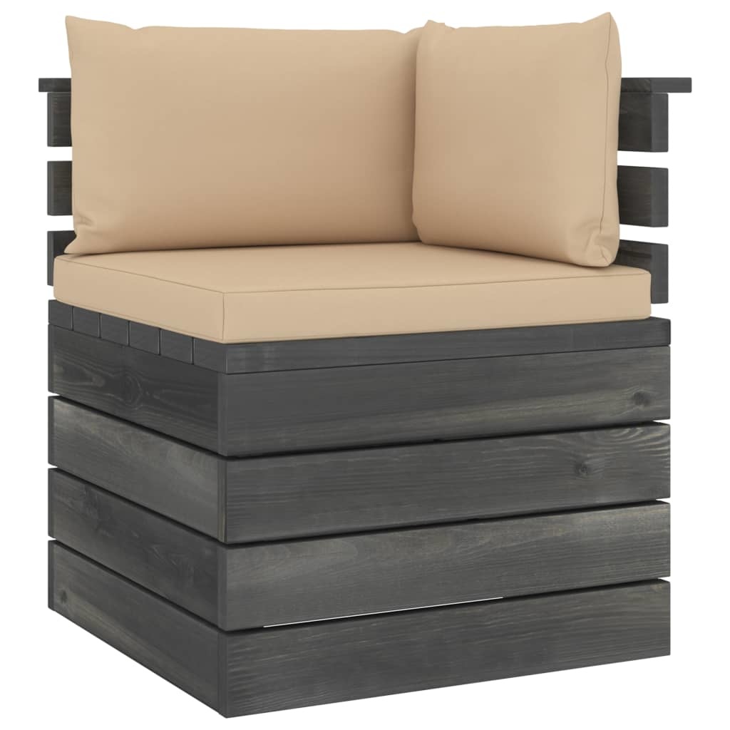VidaXL 7-delige Loungeset met kussens pallet massief grenenhout
