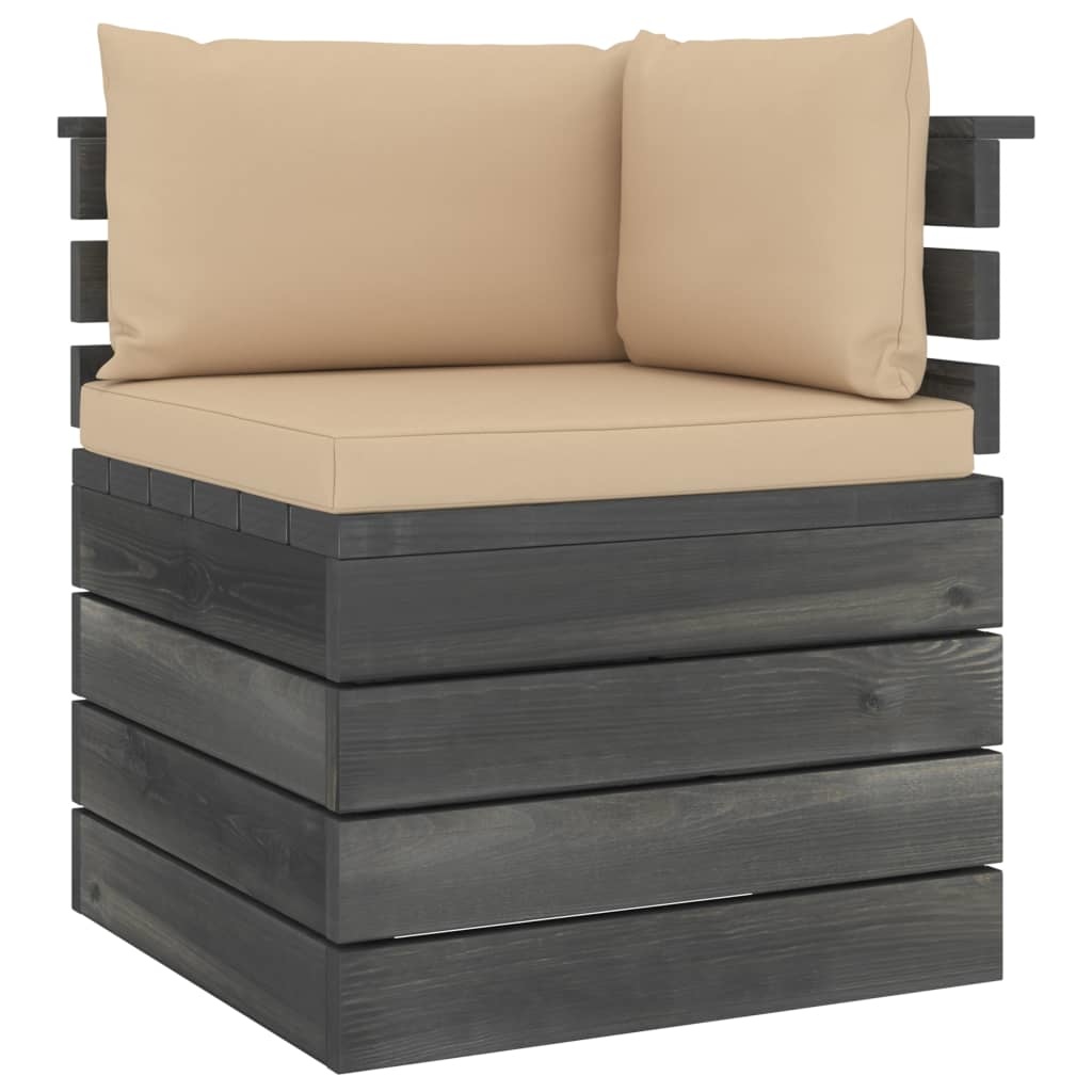 vidaXL 7-delige Loungeset met kussens pallet massief grenenhout