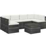 VidaXL 7-delige Loungeset met kussens pallet massief grenenhout