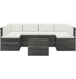 VidaXL 7-delige Loungeset met kussens pallet massief grenenhout