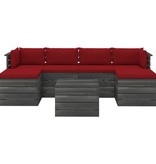 VidaXL 7-delige Loungeset met kussens pallet massief grenenhout