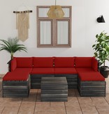 VidaXL 7-delige Loungeset met kussens pallet massief grenenhout