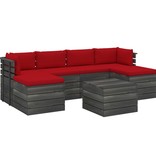 VidaXL 7-delige Loungeset met kussens pallet massief grenenhout