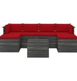 VidaXL 7-delige Loungeset met kussens pallet massief grenenhout