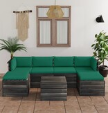 VidaXL 7-delige Loungeset met kussens pallet massief grenenhout