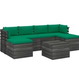 VidaXL 7-delige Loungeset met kussens pallet massief grenenhout
