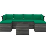VidaXL 7-delige Loungeset met kussens pallet massief grenenhout