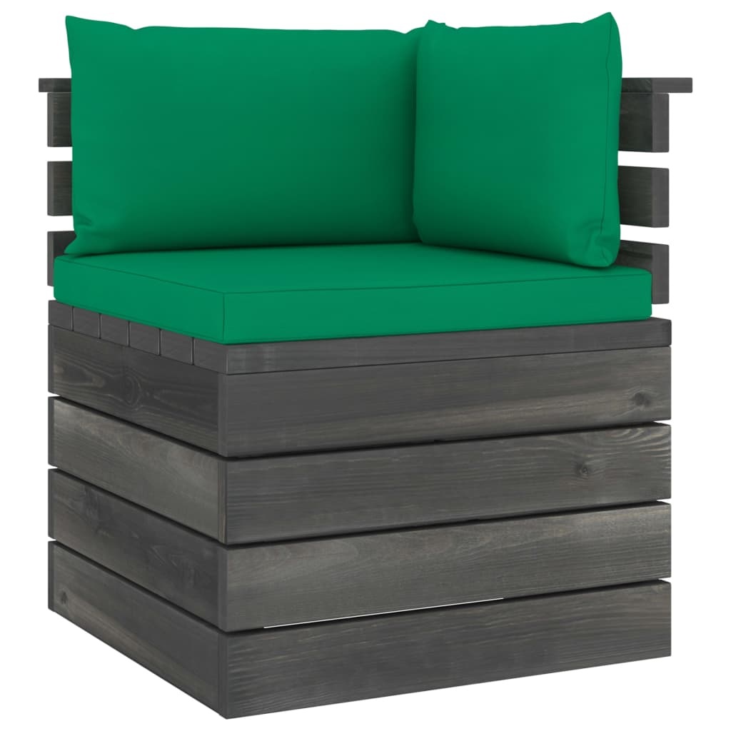 VidaXL 7-delige Loungeset met kussens pallet massief grenenhout