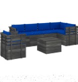 VidaXL 7-delige Loungeset met kussens pallet massief grenenhout