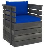 VidaXL 7-delige Loungeset met kussens pallet massief grenenhout