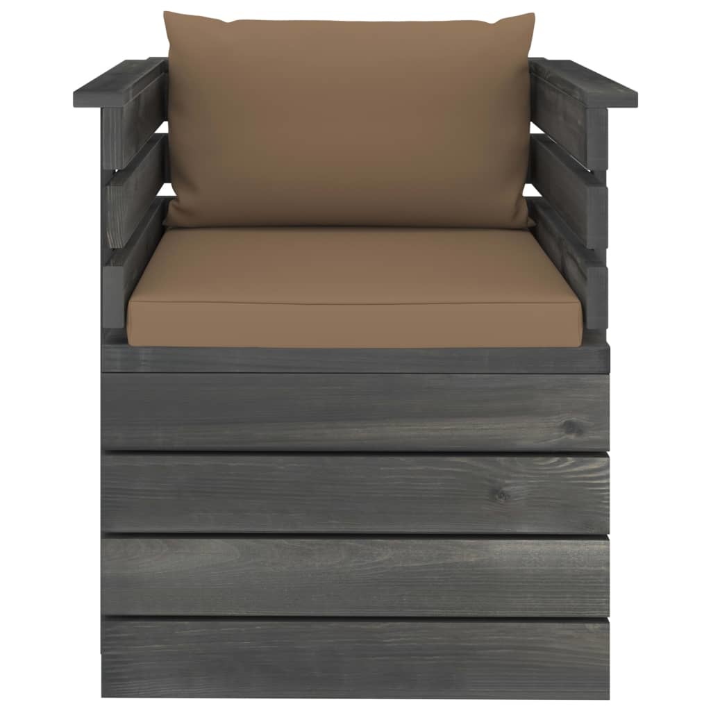 VidaXL 7-delige Loungeset met kussens pallet massief grenenhout