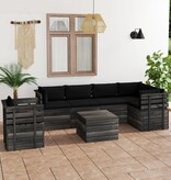 VidaXL 7-delige Loungeset met kussens pallet massief grenenhout