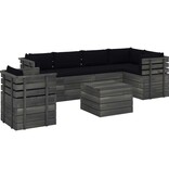 VidaXL 7-delige Loungeset met kussens pallet massief grenenhout