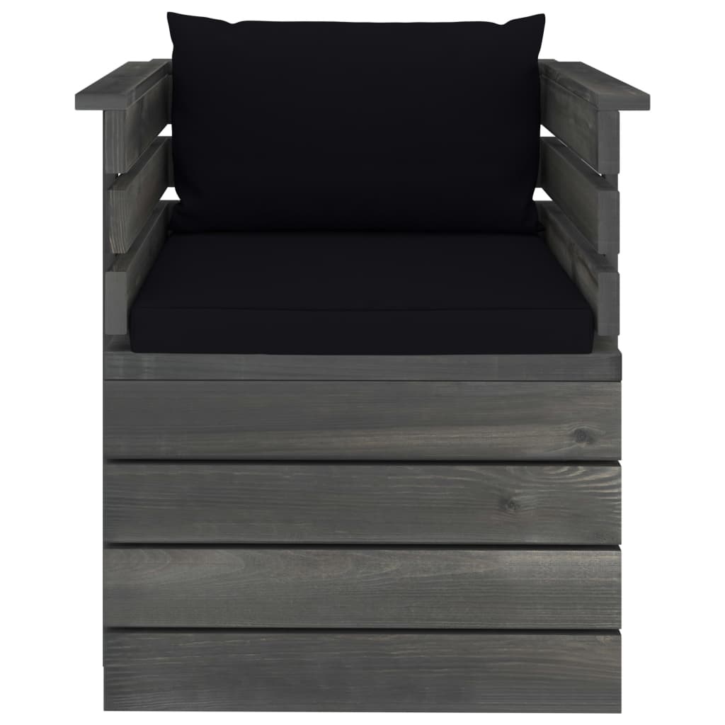 VidaXL 7-delige Loungeset met kussens pallet massief grenenhout