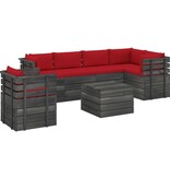 VidaXL 7-delige Loungeset met kussens pallet massief grenenhout