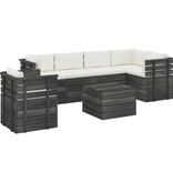 VidaXL 7-delige Loungeset met kussens pallet massief grenenhout