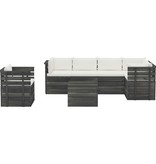 VidaXL 7-delige Loungeset met kussens pallet massief grenenhout