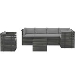 VidaXL 7-delige Loungeset met kussens pallet massief grenenhout