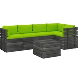 VidaXL 6-delige Loungeset met kussens pallet massief grenenhout