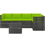 VidaXL 6-delige Loungeset met kussens pallet massief grenenhout