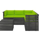 VidaXL 6-delige Loungeset met kussens pallet massief grenenhout