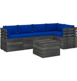 VidaXL 6-delige Loungeset met kussens pallet massief grenenhout