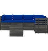 VidaXL 6-delige Loungeset met kussens pallet massief grenenhout
