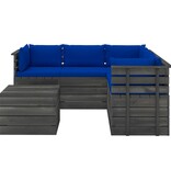 VidaXL 6-delige Loungeset met kussens pallet massief grenenhout