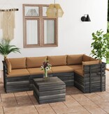 VidaXL 6-delige Loungeset met kussens pallet massief grenenhout