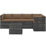 VidaXL 6-delige Loungeset met kussens pallet massief grenenhout