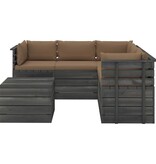 VidaXL 6-delige Loungeset met kussens pallet massief grenenhout