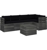 VidaXL 6-delige Loungeset met kussens pallet massief grenenhout