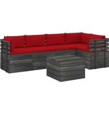 VidaXL 6-delige Loungeset met kussens pallet massief grenenhout