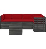 VidaXL 6-delige Loungeset met kussens pallet massief grenenhout