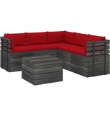 VidaXL 6-delige Loungeset met kussens pallet massief grenenhout
