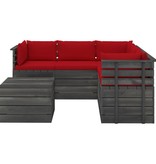 VidaXL 6-delige Loungeset met kussens pallet massief grenenhout