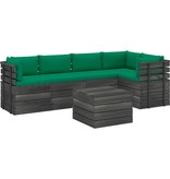 VidaXL 6-delige Loungeset met kussens pallet massief grenenhout