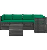 VidaXL 6-delige Loungeset met kussens pallet massief grenenhout