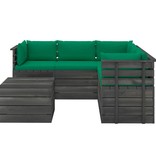 VidaXL 6-delige Loungeset met kussens pallet massief grenenhout